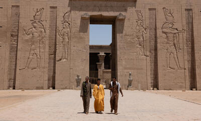 Walking around the Edfu Temple