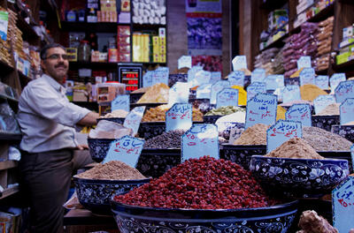 Dried fruit in the market