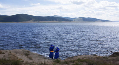 Looking past the lake