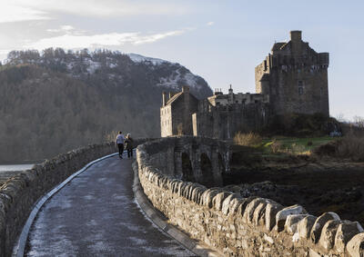 The path to the Eilean Donan Castle
