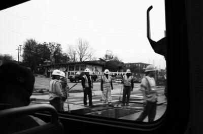 Workers form the bus