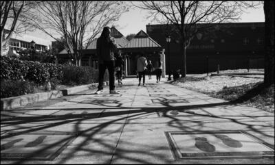 Walking on the steps of Martin Luther King