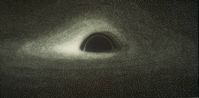 First numerical simulation of a black hole appearance